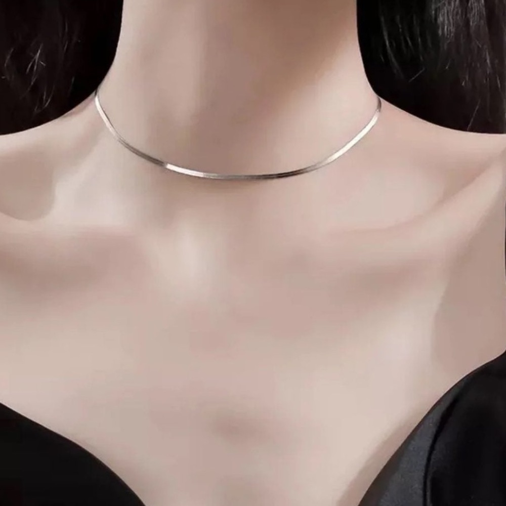 COPY - COPY - Sterling Silver Retro Rope Snake Choker Necklace Brand New